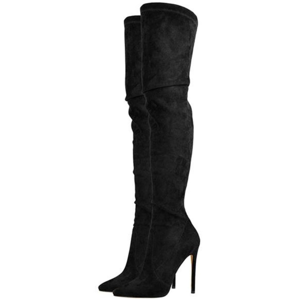 💋RESERVED: MissHeel STRETCH THIGH HIGH POINTED TOE OVER THE KNEE BOOTS!!!